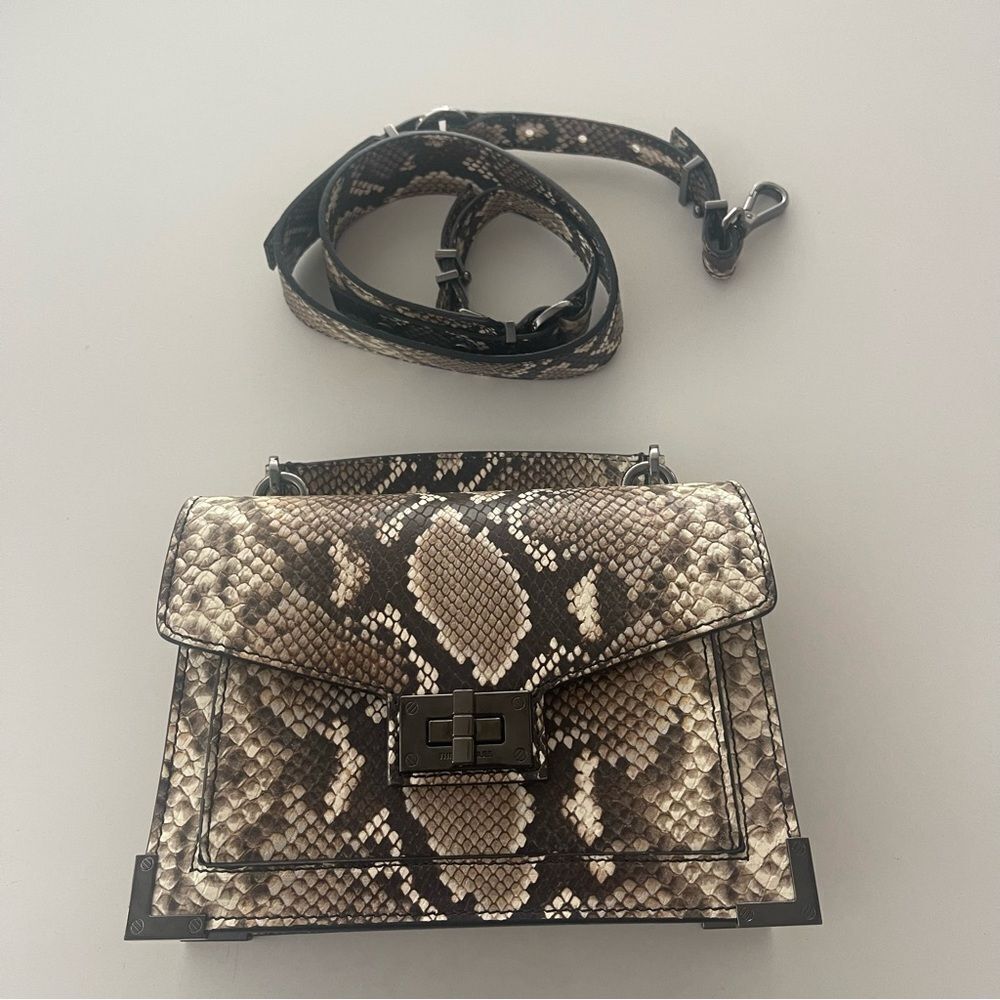 $415 The Kooples Emily Small Python Embossed Leather Handbag NWT - Picture 9 of 9